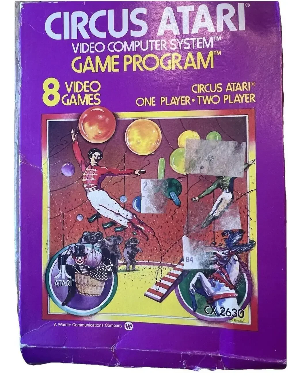 Vintage Circus Atari 2600 CIB- Complete in box with manual and gaming system.